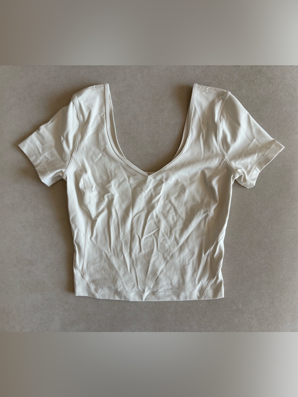 Lululemon White Scoop Neck Short Sleeve